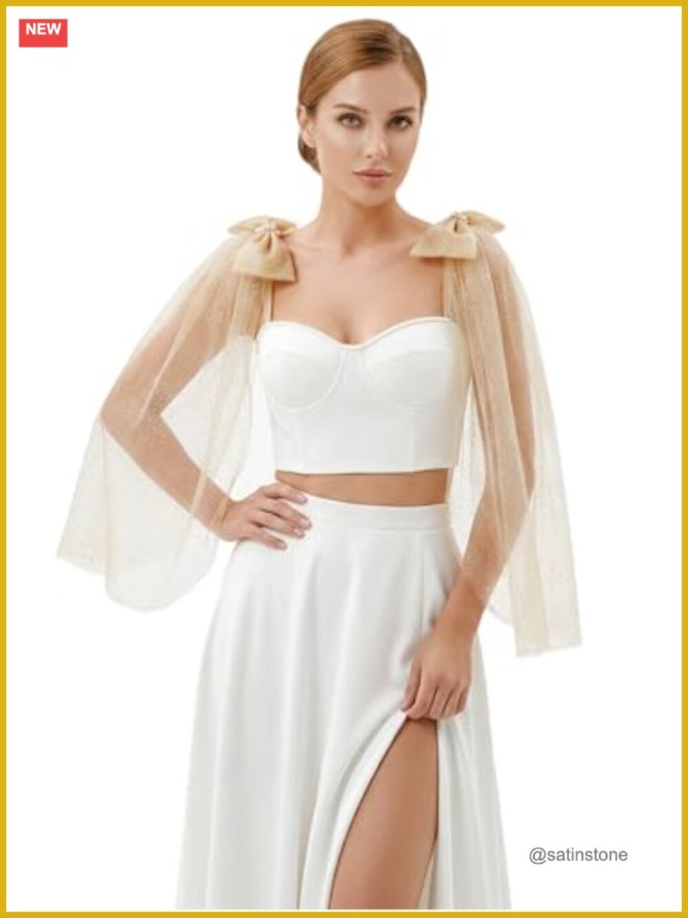 Detachable Wedding Shrug Wrap Capelet Elegant Shoulder Cover Up Tulle Shawl